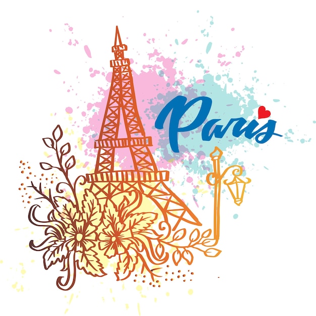 Parijs Eiffeltoren met bloemendecoratie