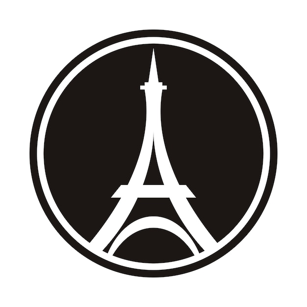 Parijs en eiffeltoren logo vector pictogram illustrator ontwerpsjabloon