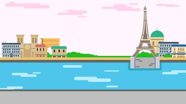 パリの背景ベクトル図