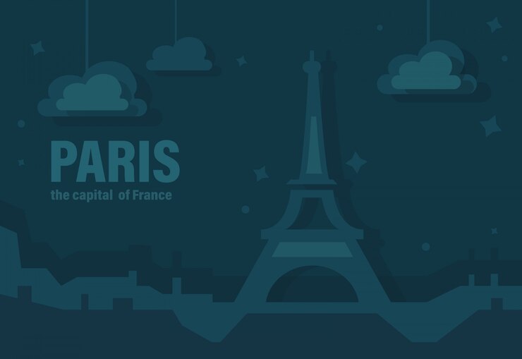 Vector paris the capital of france. eiffel tower of paris vector illustration 