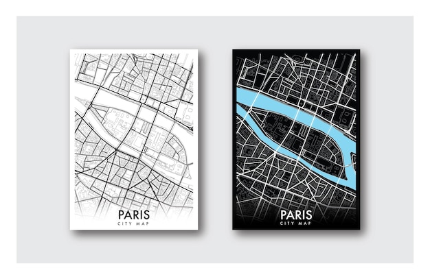 Vettore mappa della città di parigi