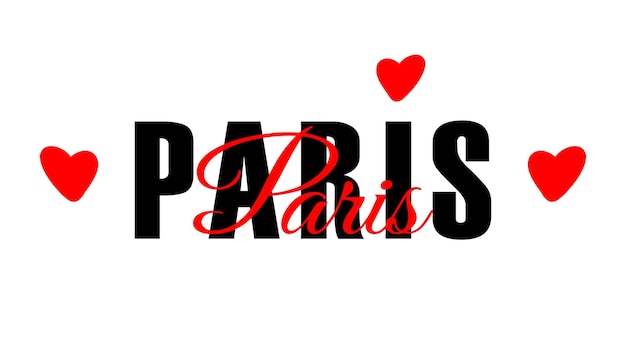 Paris city name typographic print Travel lettering card isolated on white background Beautiful tshirt print template with text