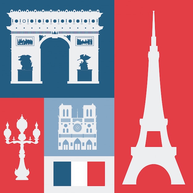 Progettazione di parigi, illustrazione vettoriale.