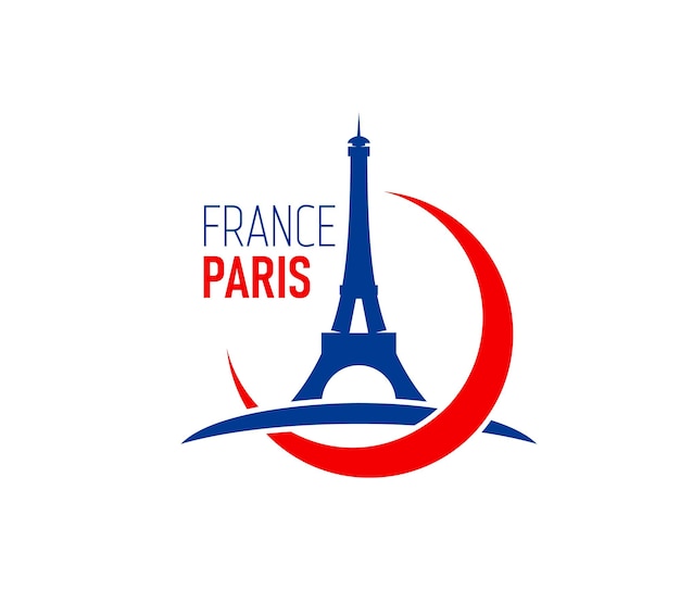 Paris Eiffel tower icon France flag colors symbol