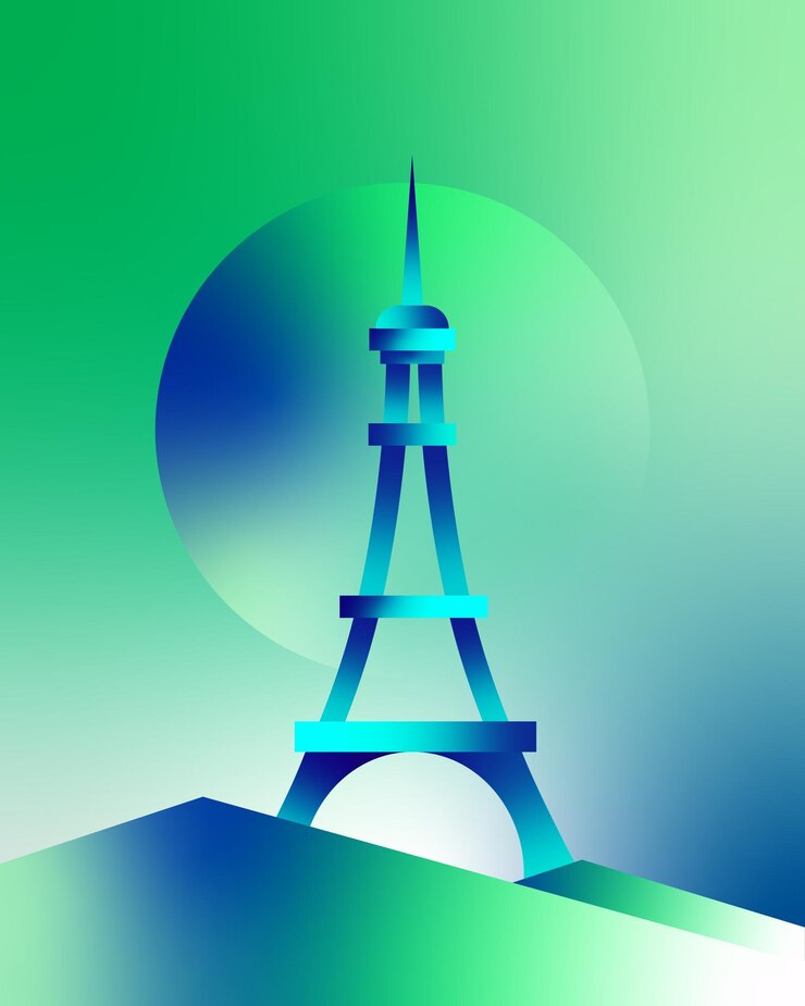 Vector paris eiffel tower illustration