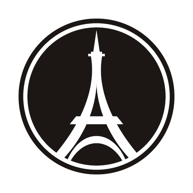 Modello di disegno dell'illustratore dell'icona di vettore del logo di parigi e della torre eiffel