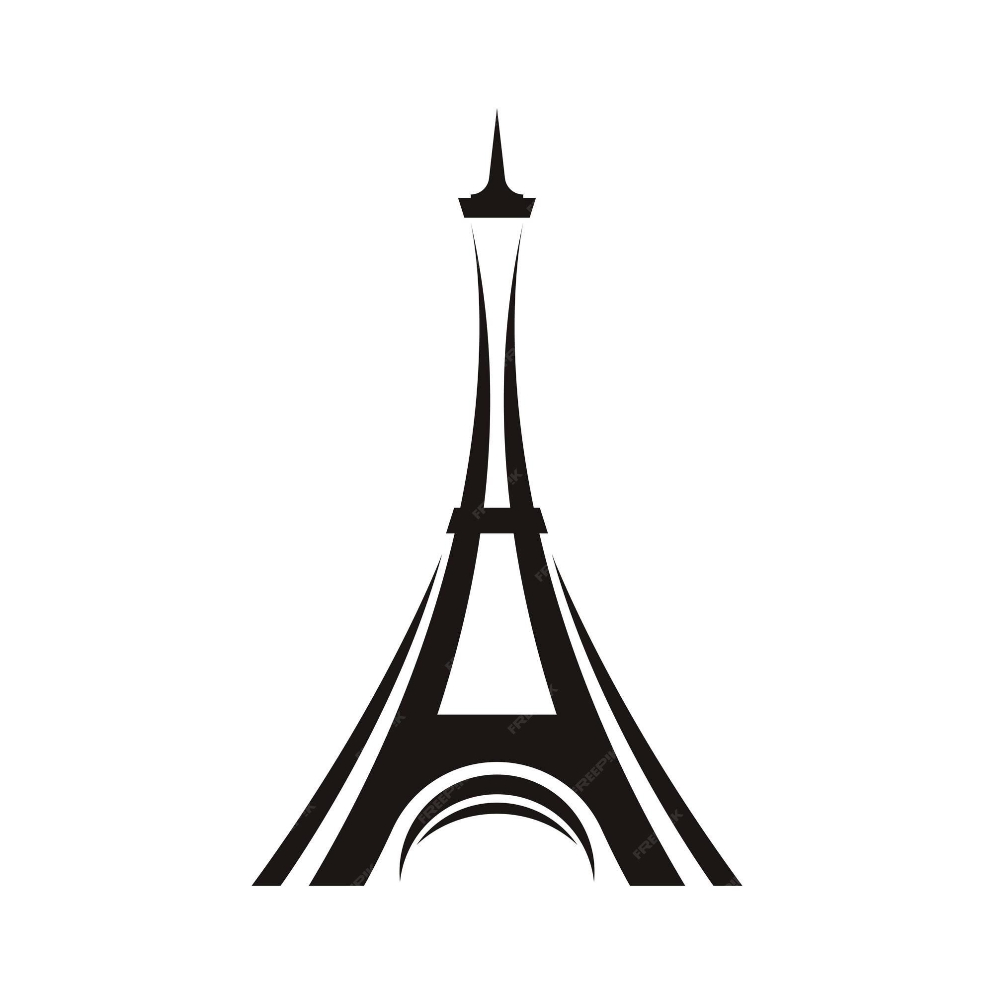 Eiffel Tower Logo Monochrome Design Style Stock Vector