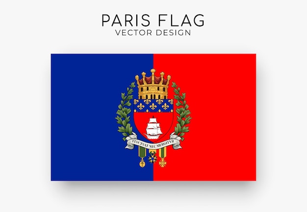 Vector paris flag detailed flag on white background vector illustration