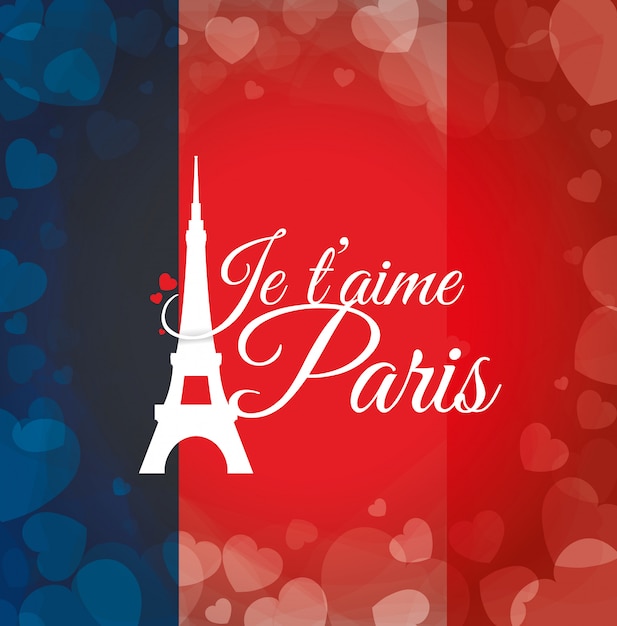 Vector paris landmarks design