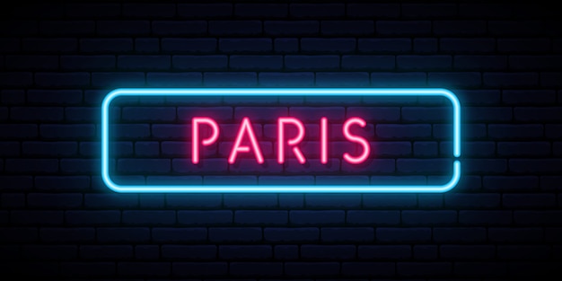 Insegna al neon di parigi.