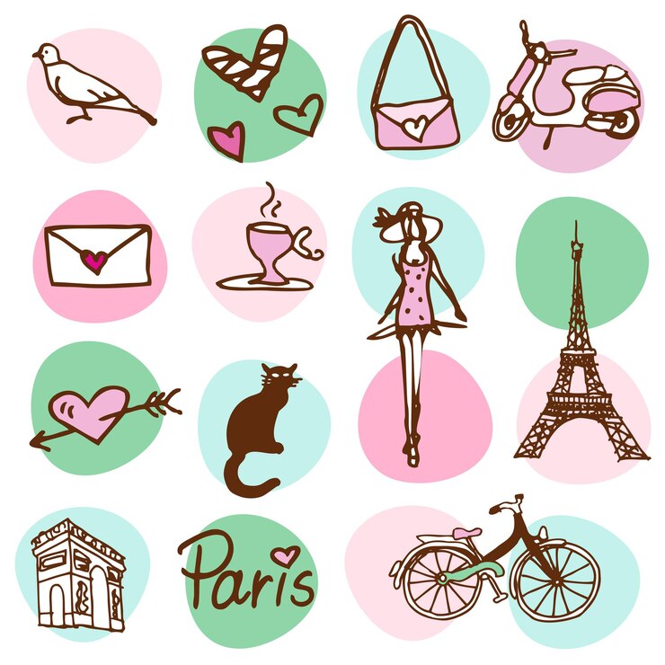 Paris Seamless pattern Drawing Cute design