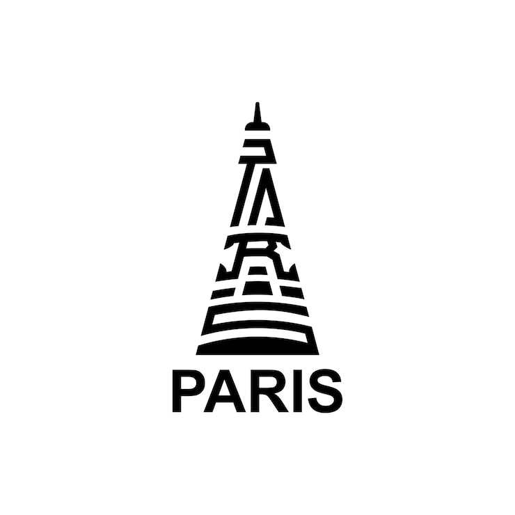 Vector paris tower lines logo