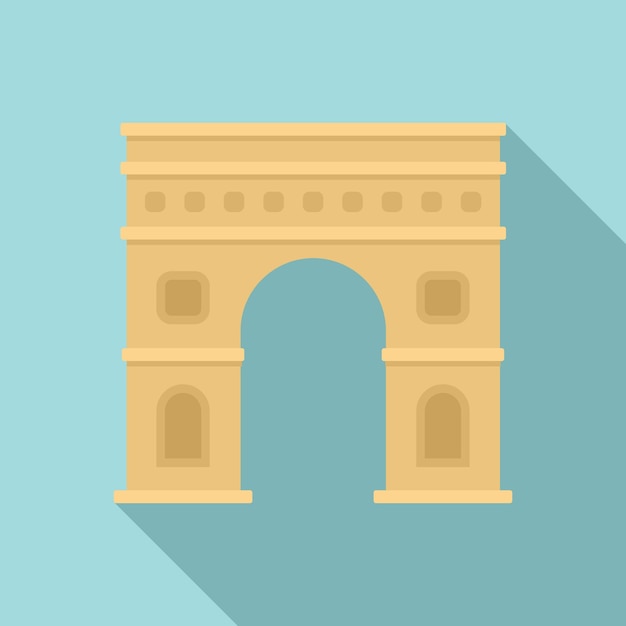 Вектор Икона триумфальной арки парижа плоская иллюстрация векторной иконки триумфальной арки парижа для веб-дизайна