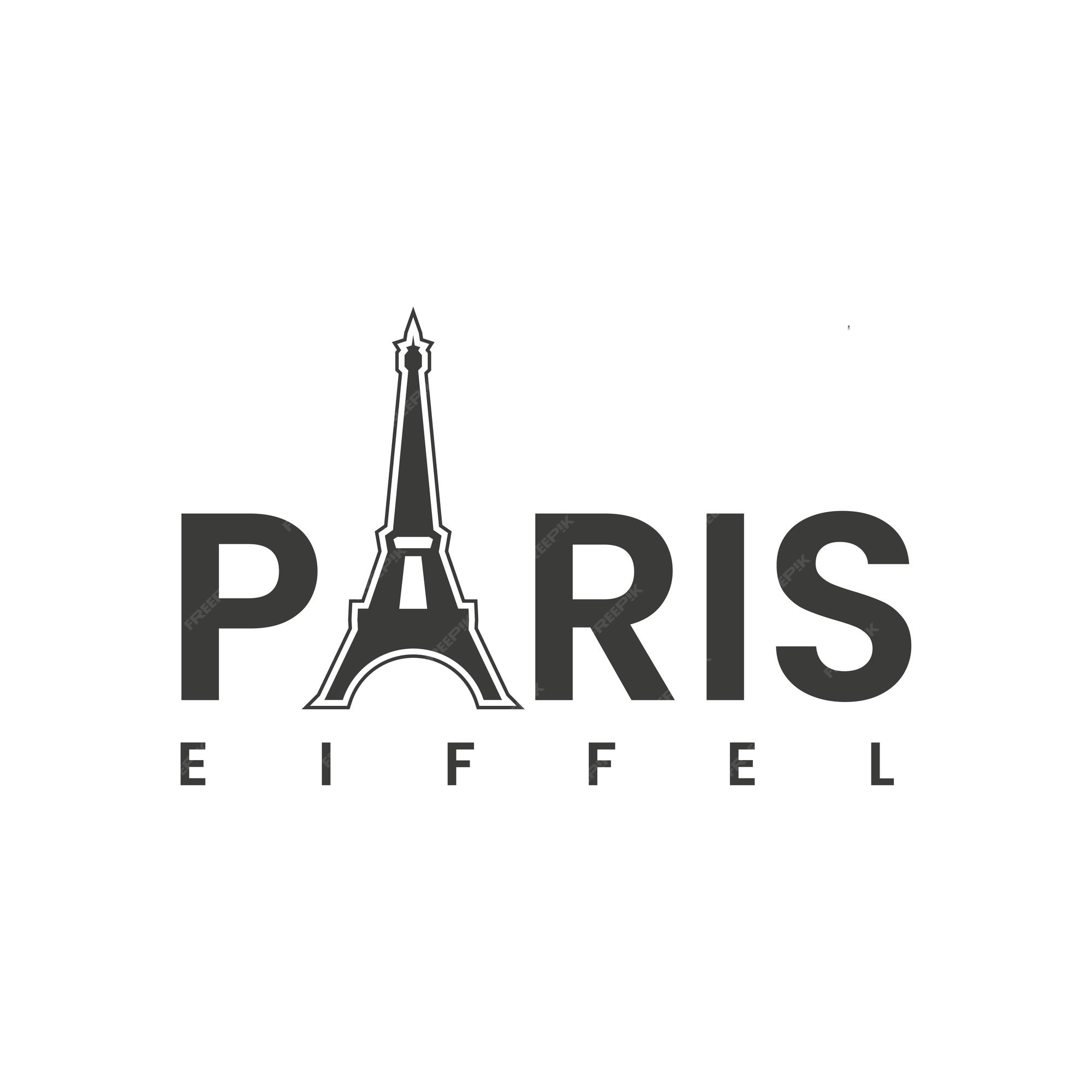 Eiffel Tower Logo Monochrome Design Style Stock Vector