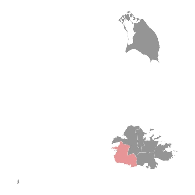 Vector parish of saint mary map administrative division of antigua and barbuda