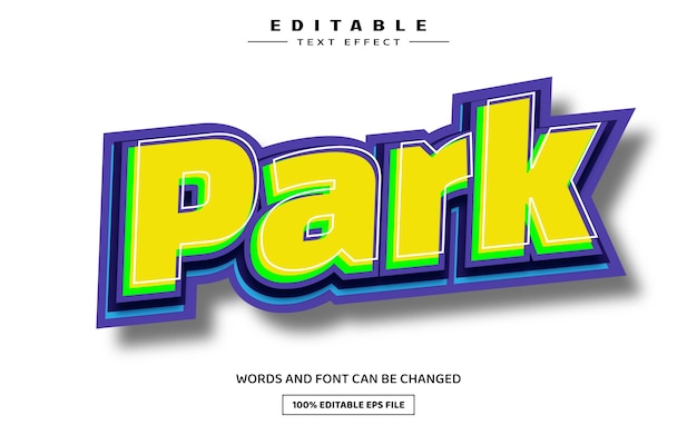 Шаблон редактируемого текстового эффекта Park 3D