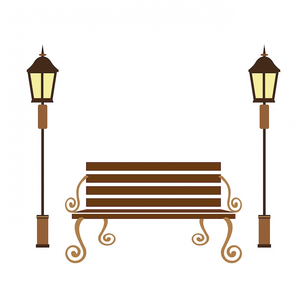 Vector park bench icon image