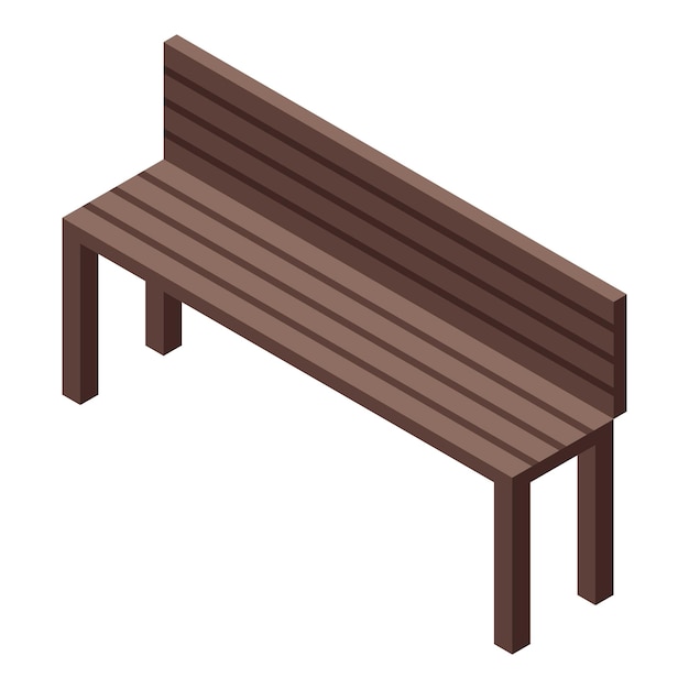 ベクトル 公園のベンチのアイコン白い背景に分離された web デザインの公園のベンチ ベクトル アイコンの等尺性