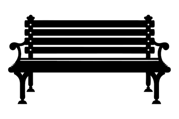park bench icon silhouette illustration