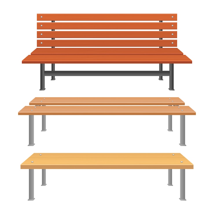 Vector park bench   illustration isolated on white background