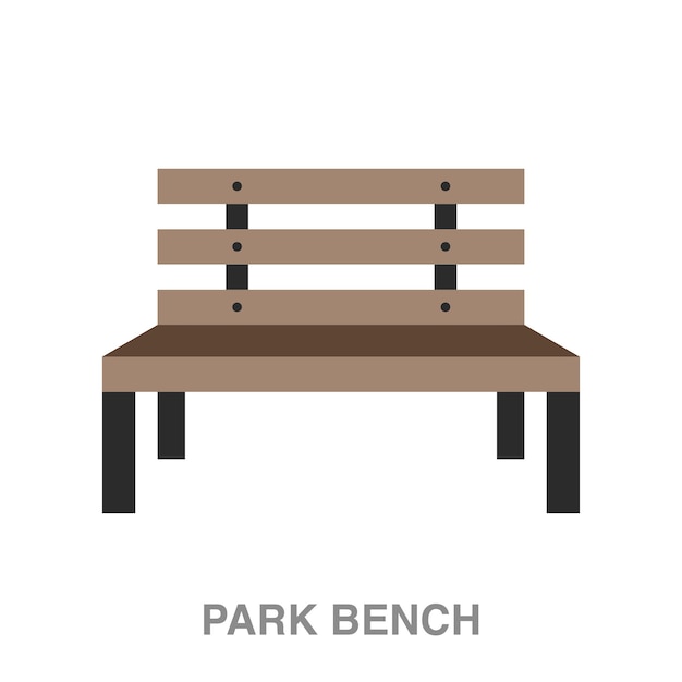 park bench illustration on transparent background