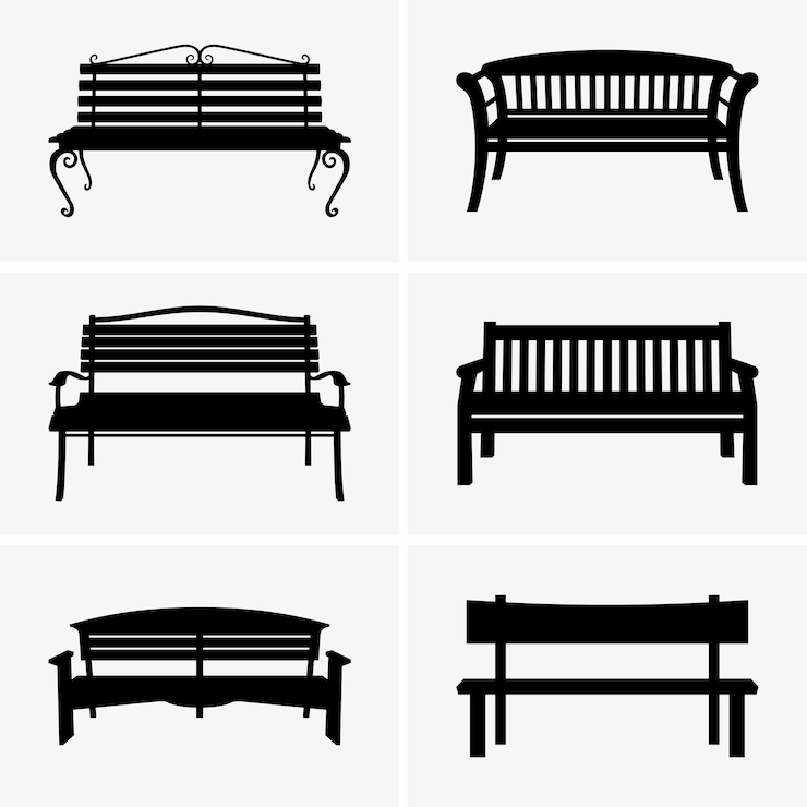 Vector park benches