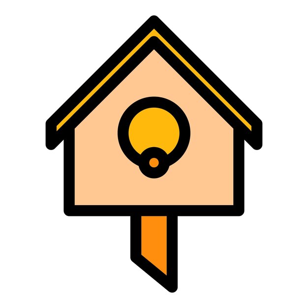 Park bird house icon Outline park bird house vector icon color flat isolated