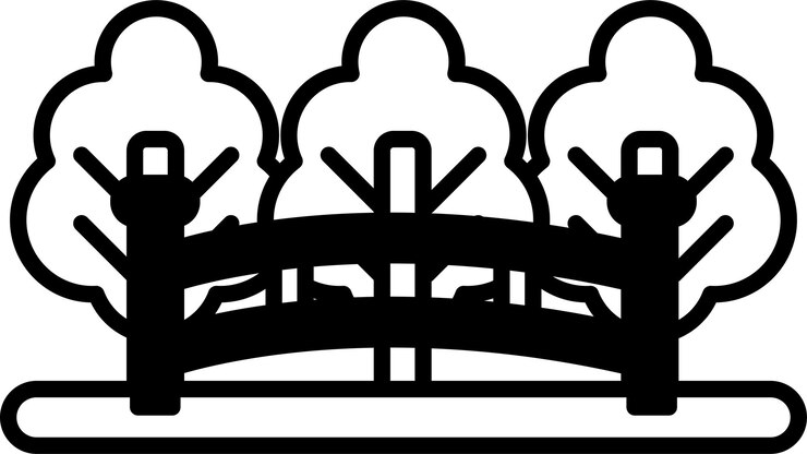 Vector park icon in line style