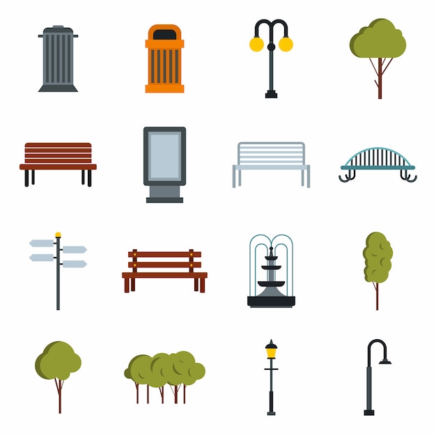 Park icons set