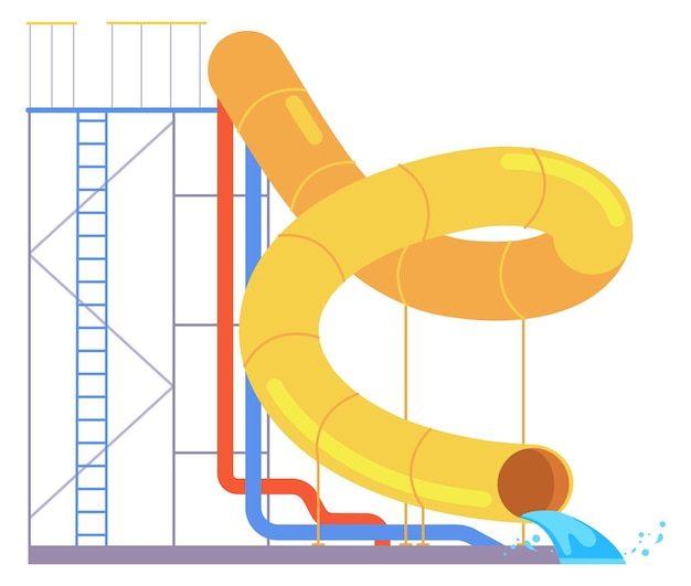 Vector park water slide cartoon aquapark amusement ride