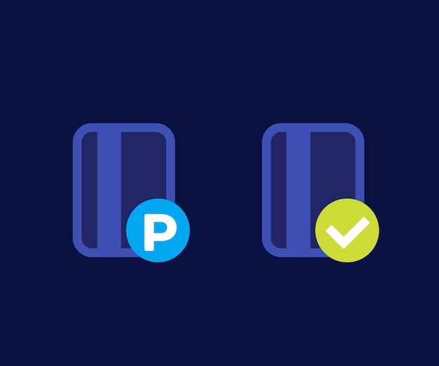 Parkeerkaart pictogrammen platte vector