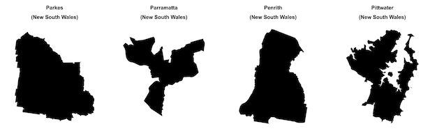 parkes parramatta penrith pittwater outline maps