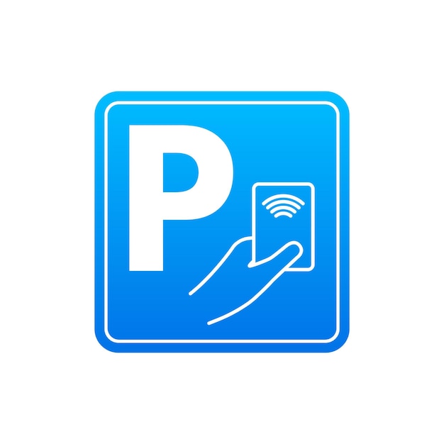 Carta di accesso al parcheggio biglietti per il parcheggio etichetta dell'icona della stazione di pagamento illustrazione vettoriale delle scorte