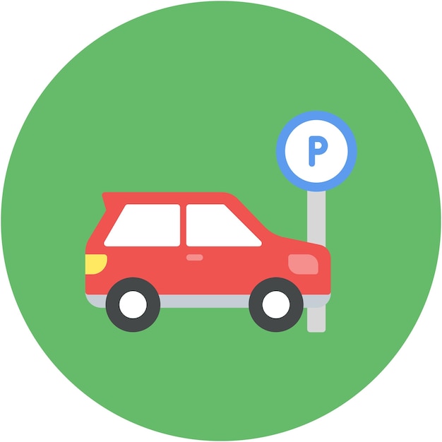 Vector parking area vector illustration style