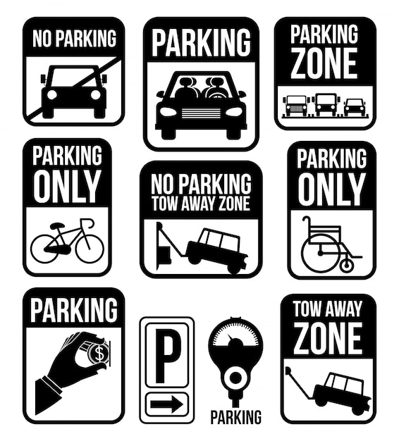 Vector parking design over white background vector illustration