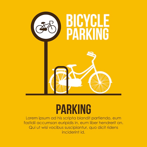 Vector parking design over yellow illustration
