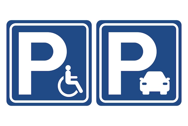 Vector parking and disabled parking signs