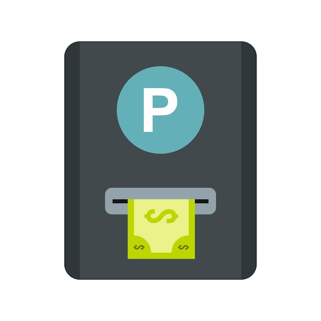 Vector parking fees icon in flat style isolated on white background payment symbol