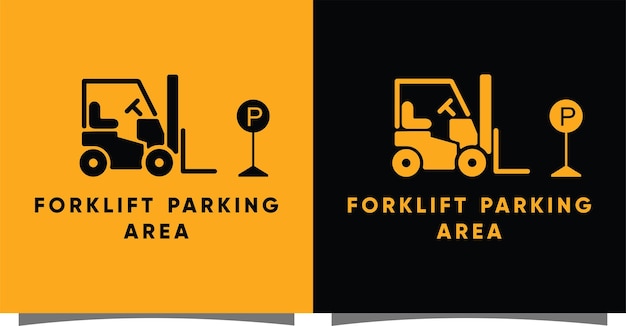 Parking Forklift logo with creative modern syle Premium Vector