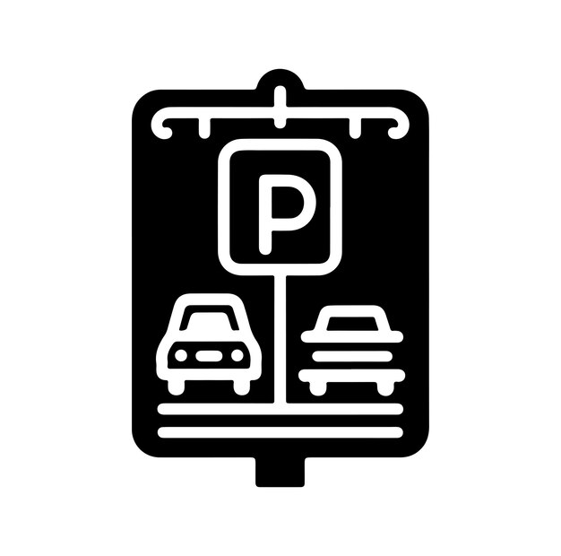 Vector parking icon car parking icon parking and traffic signs isolated on white background map parking