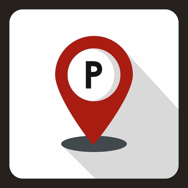 Parking map pin icon Flat illustration of map pin vector icon for web