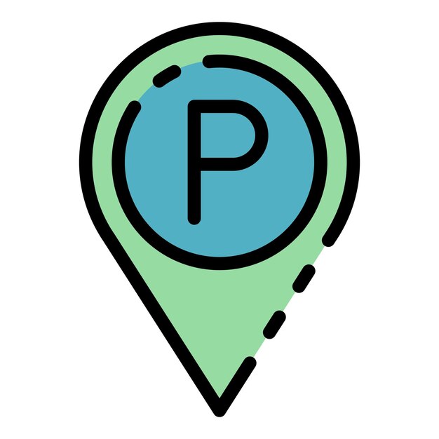 Vector parking pin map icon outline parking pin map vector icon color flat isolated