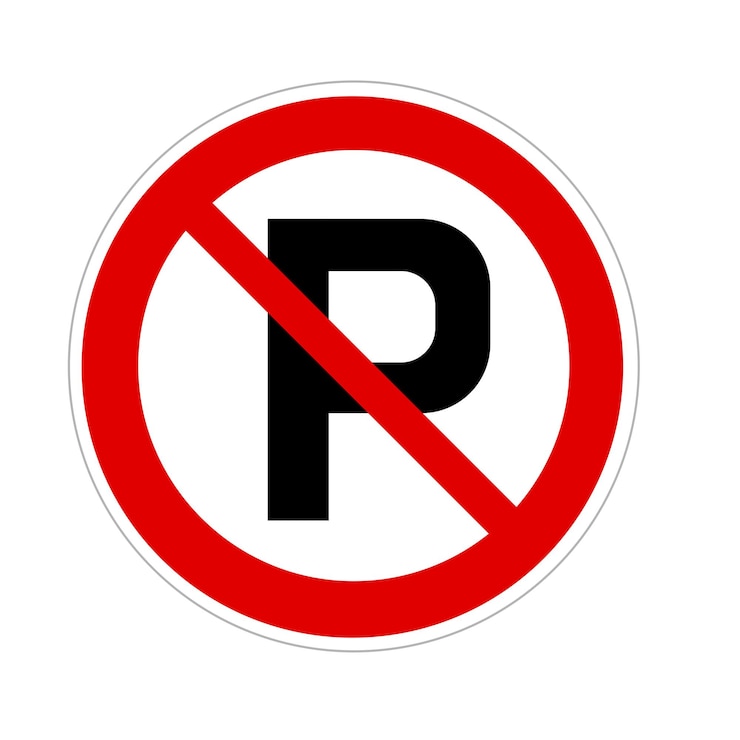 Vector parking prohibition sign vector illustration isolated on white background no parking symbol