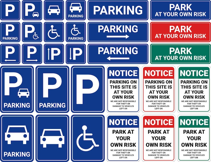 Vector parking signs