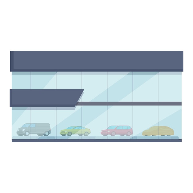 Икона парковки транспортного мультфильма вектор автосалон