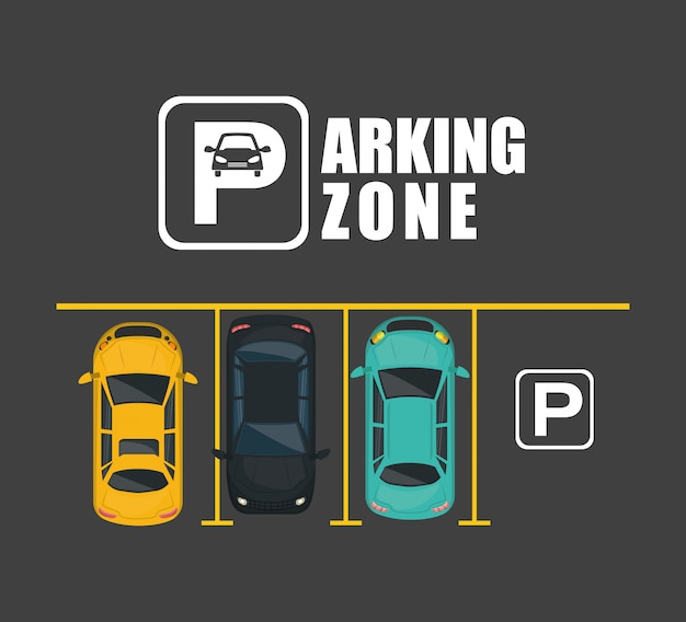 Vector parking zone air view scene