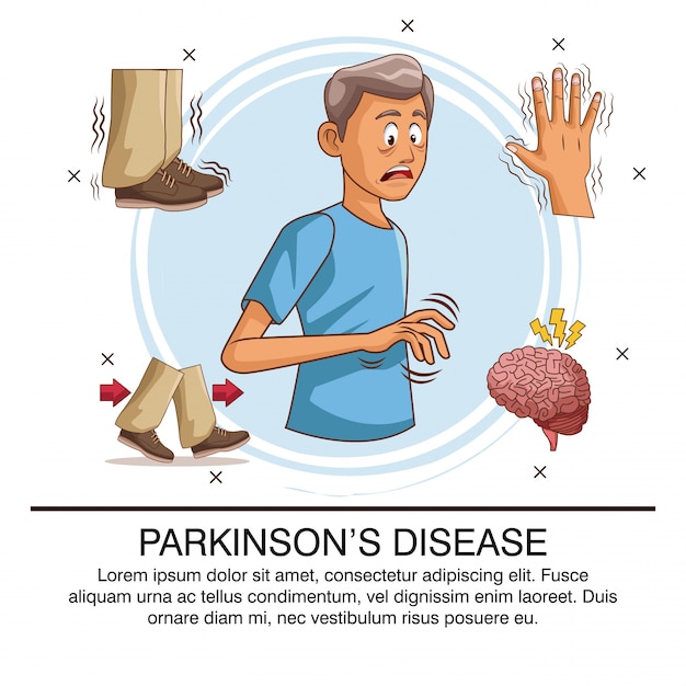 Vector parkinsons disease infographic