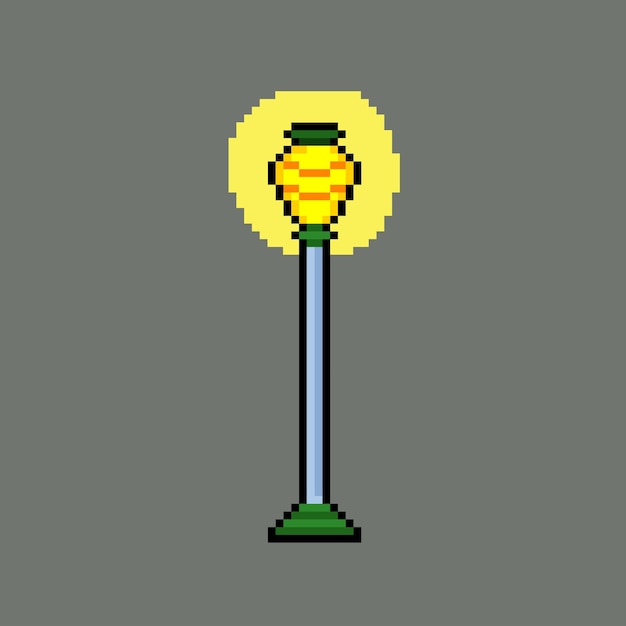 parklamp met pixelkunststijl