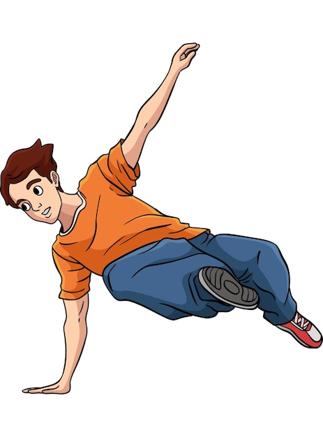 Illustrazione di clipart colorate del fumetto di parkour