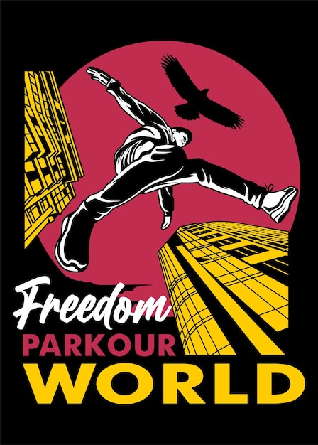 Vettore il mondo della libertà di parkour